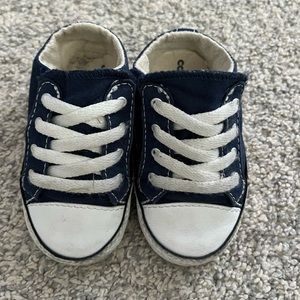 Baby boy navy and white Converse Velcro sneakers